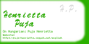 henrietta puja business card